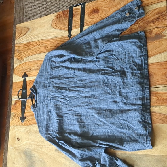 Linen Slate Grey relaxed long sleeve button down - Picture 6 of 6